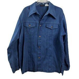 VTG Western Wear XL ?(see Measurement) Medium Weight Denim Snap Collar Shirt GUC
